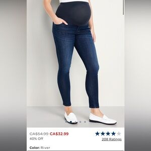 Old Navy Full Panel Maternity jeans size 12, straight leg + dark wash